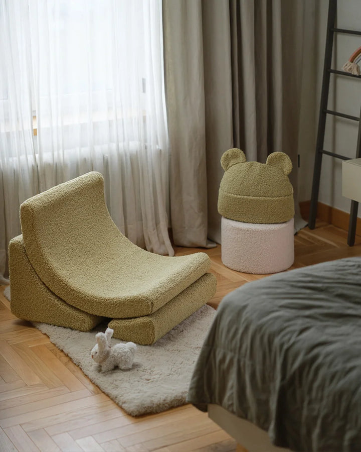 Wigiwama Matcha Moon Chair in a cosy home interior