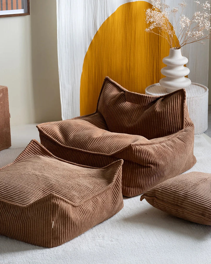 Wigiwama Toffee Beanbag Chair in a cosy home interior