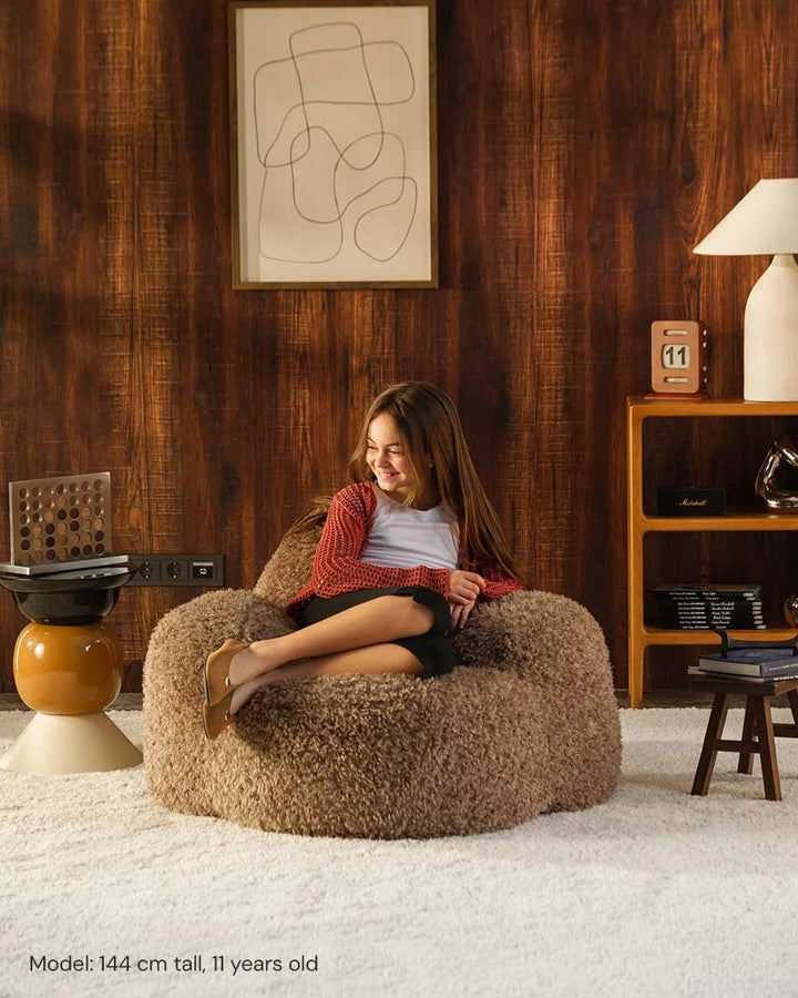 Wigiwama Truffle Momo Chair in a cosy home interior
