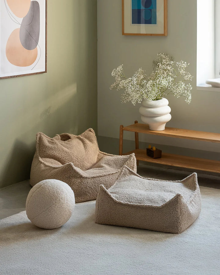 Wigiwama Biscuit Beanbag Chair in a cosy home interior