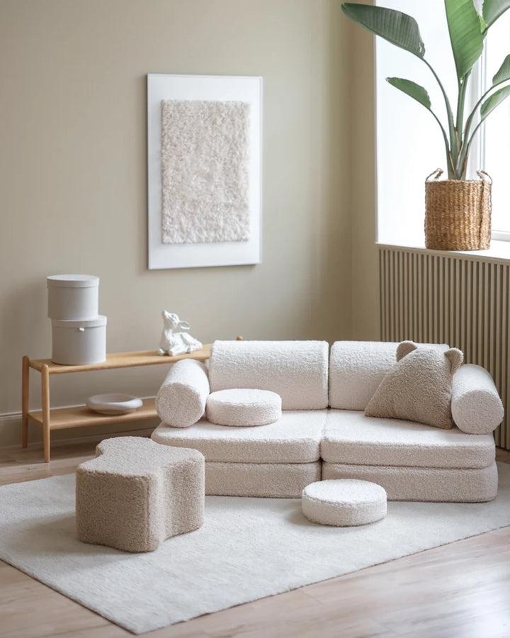 Wigiwama Cream White Settee in a cosy home interior