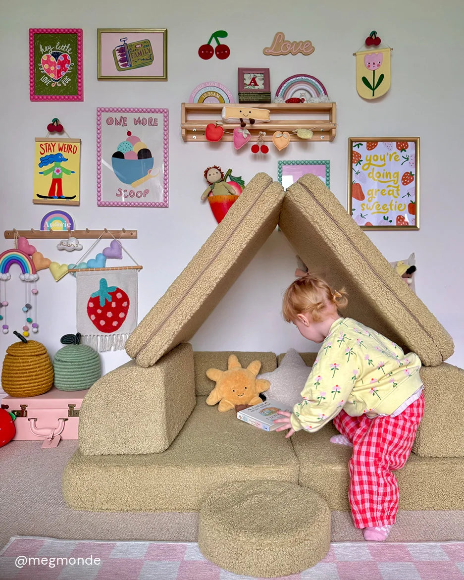 アデペシュBMS kids sofa Macrame embroidery Green Matcha Modular Kids' Sofa | Free Shipping | Wigiwama