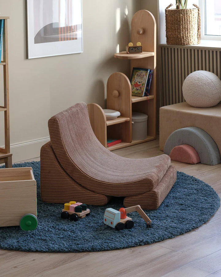 Wigiwama Toffee Moon Chair in a cosy home interior