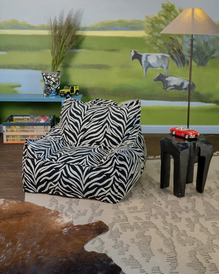 Wigiwama Zebra Club Chair in a cosy home interior